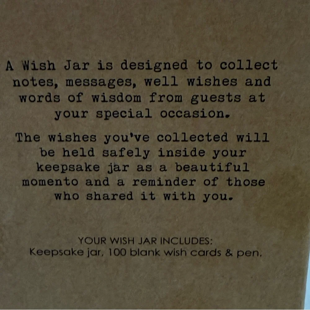 NEW Splosh Wish Jar For Engagement Party Adding Best Wishes or Message 100 Wishe